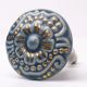 Grey Golden Floral Ceramic Cabinet Knob