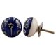 Navy Blue Floral Knob