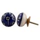 Navy Blue Floral Knob