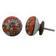 Orange Floral Knob