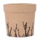Beige Wide Ceramic Pot Hand painted With Long Grass Design