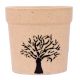 Hand painted Black Tree On Beige Ceramic Pot