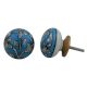 Turquoise Floral Knob
