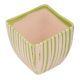 Hand painted Green Stripe Design Pot For Interior Design