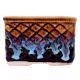 Blue Flame Brown Square Shape Ceramic Pot