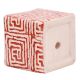 Red And White Maize Square Ceramic Pot Planter