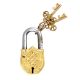 Religious Chand Tara Deign Brass Padlock With 2 Keys