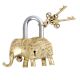 Brass Elephant Statue Padlock With 2 Decorative keys
