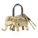 Brass Elephant Statue Padlock With 2 Decorative keys