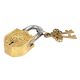 Brass Padlock Engraved With Abstract Design With 2 Keys