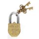 Brass Padlock Engraved With Abstract Design With 2 Keys