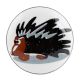 Black Hedgehog Ceramic Flat Wine Bottle Stopper