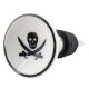 Black Man Skull Danger Symbol Flat Ceramic Wine Bottle Stopper