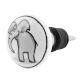 Grey Elephant Ceramic Flat Wine Bottle Stopper