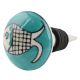 Sea Green Fish Ceramic Wine Bottle Stopper