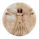 The Vitruvian Man Brown Flat Wine Bottle Stopper