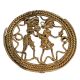Gracefully Designed Brass Metal Decor Depicting Village Life
