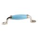 Turquoise Crackle Small Ceramic Silver Door Handles