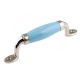 Turquoise Crackle Small Ceramic Silver Door Handles