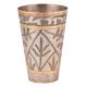Brass Lassi Glass Black Leaf Pattern With Golden Design