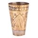 Brass Punjabi Glass With Faded Design Of Arch And Leafy Pattern
