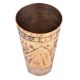 Brass Punjabi Glass With Faded Design Of Arch And Leafy Pattern