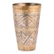 Brass Lassi Glass With leaf Border With Gold Highlights