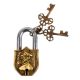Brass Padlock with Relief of Australian Field Marshal With 2 Keys