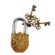 Brass Padlock with Relief of Australian Field Marshal With 2 Keys