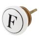 F Flat Alphabet Ceramic Drawer Knob