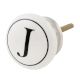 J Flat Alphabet Ceramic Drawer Knob