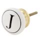 J Flat Alphabet Ceramic Drawer Knob