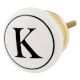 K Flat Alphabet Ceramic Drawer Knob