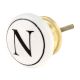 N Flat Alphabet Ceramic Drawer Knob