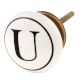 U Flat Alphabet Ceramic Drawer Knob