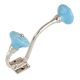 Blue Wheel Flower Ceramic Silver Iron Hook