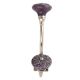 Purple Wheel Flower Ceramic Silver Iron Hook