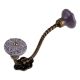 Purple Wheel Flower Ceramic Antique Rope Iron Hook