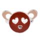 Heart Eye Brown Bear Face Adjustable Silver Children Toe Ring