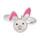 Bunny Rabbit Face Charm Silver Adjustable Toe Ring For Children