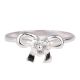 Silver Bow Design Toe Ring With Semi Precious Stone