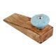 Blue Wheel Flower Ceramic Wooden Door Stopper