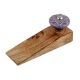 Purple Wheel Flower Ceramic Wooden Door Stopper