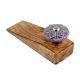 Purple Wheel Flower Ceramic Wooden Door Stopper