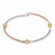 Trendy Dual Tone 92.5 Sterling Silver Gold Plated Kada Beads Bracelet