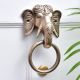 Golden Brass Elephant Head Door Knocker