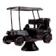 Handmade Black Brass Golf Cart Toy On Stand