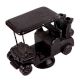Handmade Black Brass Golf Cart Toy On Stand