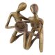 Handmade Golden Brass Couple Statue Abstract Art