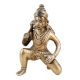 Handmade Golden Brass Lord Hanuman Statue in Blessings Sitting Pose